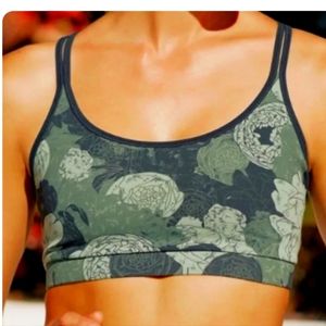 Floral Sports Bra in Green